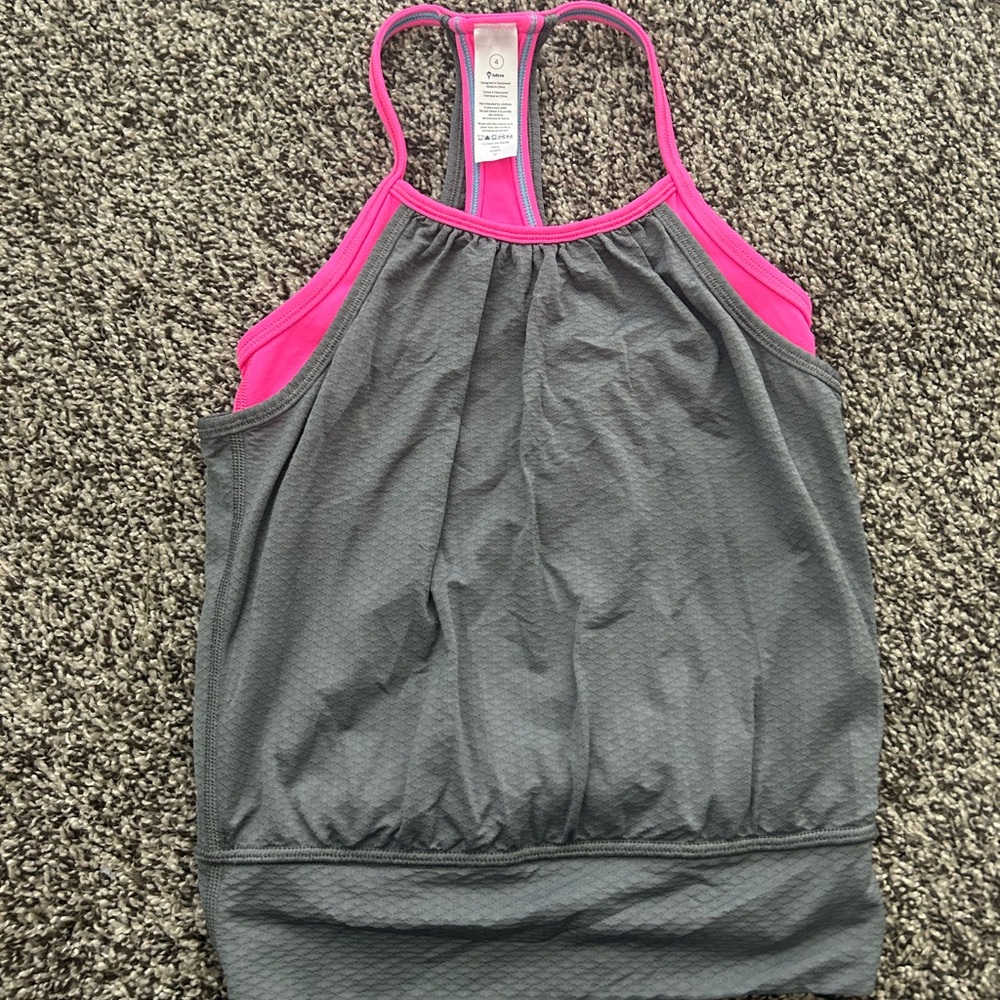 Ivivva Pink & Grey Athletic Tank